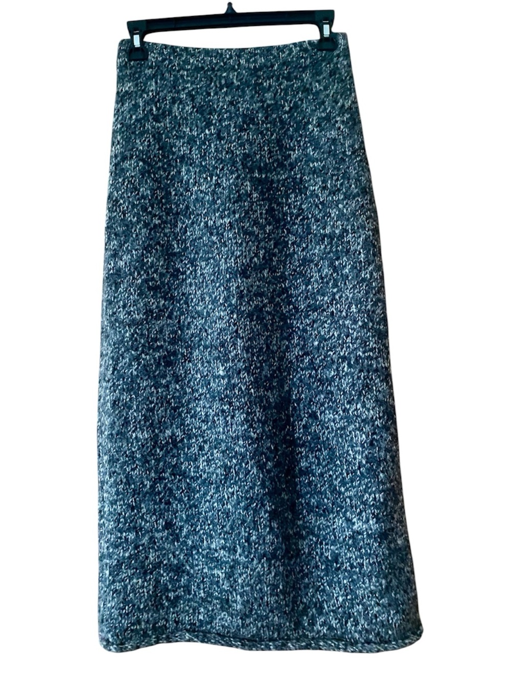 Zara Alpaca Blend Sweater Knit Midi Skirt Marled Gray Black Small